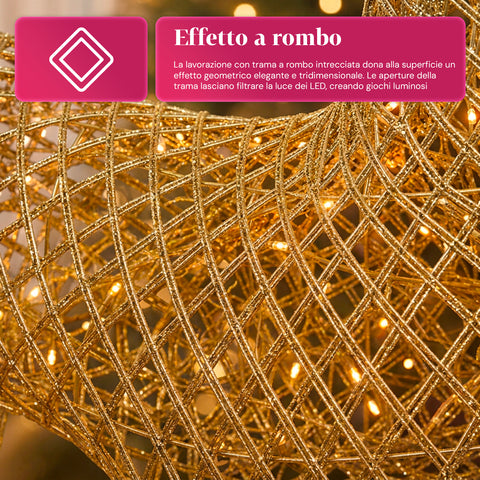 Rena luminosa com purpurina, 90 cm, com LED de luz quente | decoração natalícia em vime – 2 acabamentos, 3 cores