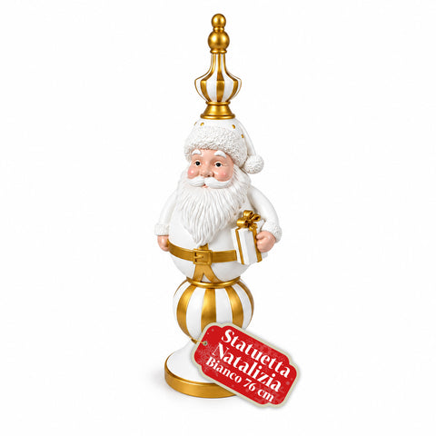 Estatueta de Natal de 76 cm em resina, decoração de Pai Natal e soldadinho Quebra-Nozes, branca ou vermelha
