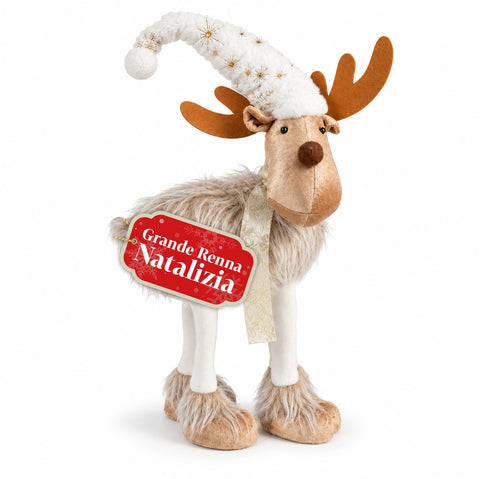 Rena natalícia grande de 63 cm em peluche macio – decoração de Natal com patas pesadas | 4 cores