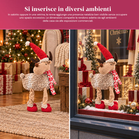 Rena natalícia grande de 63 cm em peluche macio – decoração de Natal com patas pesadas | 4 cores