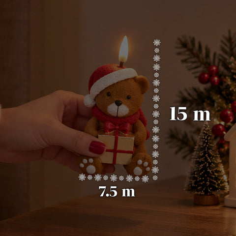 Candela Natalizia LED a Batteria in 3 Varianti – Babbo Natale con Albero, Orsetto e Viso Orso, Fiamma Effetto Reale, Decorazione Natale