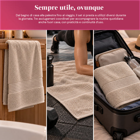 Conjunto de 3 toalhas de banho em 100% algodão – conjunto de banho com toalha de banho de 90x140, toalha de 60x100 e toalha de rosto de 40x60 cm, macias e absorventes, 6 cores