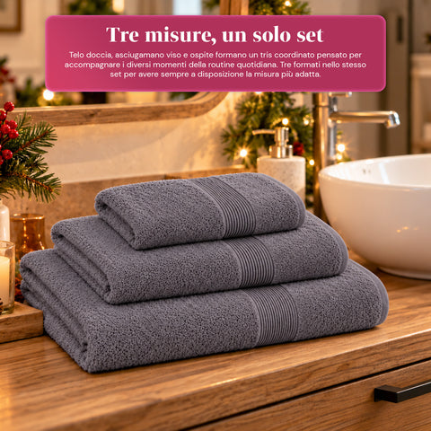 Conjunto de 3 toalhas de banho em 100% algodão – conjunto de banho com toalha de banho de 90x140, toalha de 60x100 e toalha de rosto de 40x60 cm, macias e absorventes, 6 cores