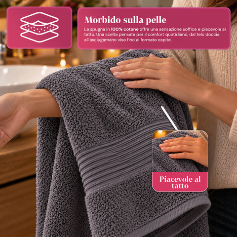 Conjunto de 3 toalhas de banho em 100% algodão – conjunto de banho com toalha de banho de 90x140, toalha de 60x100 e toalha de rosto de 40x60 cm, macias e absorventes, 6 cores