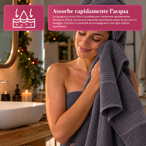 Conjunto de 3 toalhas de banho em 100% algodão – conjunto de banho com toalha de banho de 90x140, toalha de 60x100 e toalha de rosto de 40x60 cm, macias e absorventes, 6 cores