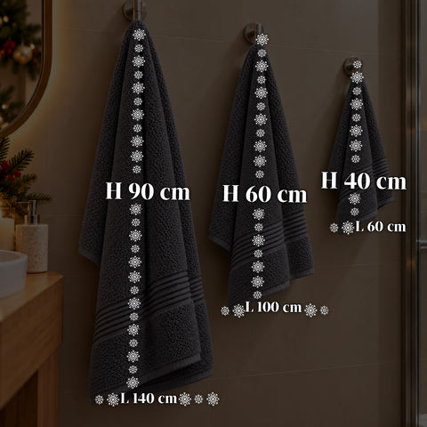 Conjunto de 3 toalhas de banho em 100% algodão – conjunto de banho com toalha de banho de 90x140, toalha de 60x100 e toalha de rosto de 40x60 cm, macias e absorventes, 6 cores