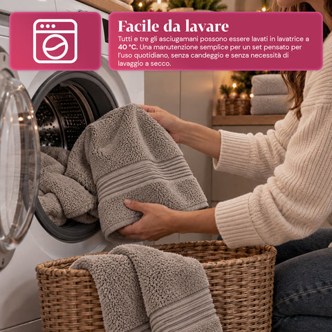 Conjunto de 3 toalhas de banho em 100% algodão – conjunto de banho com toalha de banho de 90x140, toalha de 60x100 e toalha de rosto de 40x60 cm, macias e absorventes, 6 cores
