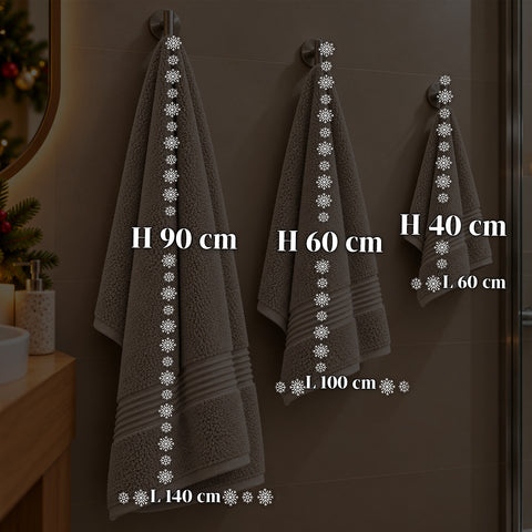 Conjunto de 3 toalhas de banho em 100% algodão – conjunto de banho com toalha de banho de 90x140, toalha de 60x100 e toalha de rosto de 40x60 cm, macias e absorventes, 6 cores