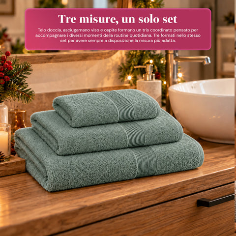 Conjunto de 3 toalhas de banho em 100% algodão – conjunto de banho com toalha de banho de 90x140, toalha de 60x100 e toalha de rosto de 40x60 cm, macias e absorventes, 6 cores