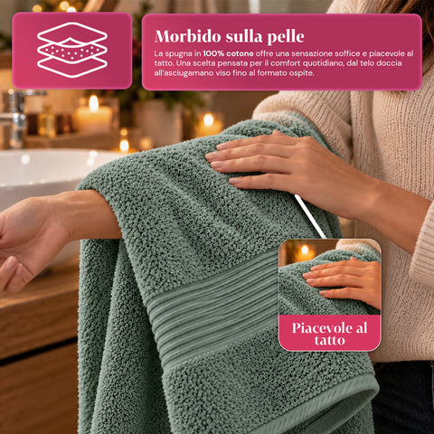 Conjunto de 3 toalhas de banho em 100% algodão – conjunto de banho com toalha de banho de 90x140, toalha de 60x100 e toalha de rosto de 40x60 cm, macias e absorventes, 6 cores