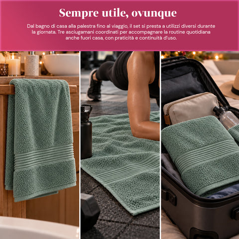 Conjunto de 3 toalhas de banho em 100% algodão – conjunto de banho com toalha de banho de 90x140, toalha de 60x100 e toalha de rosto de 40x60 cm, macias e absorventes, 6 cores