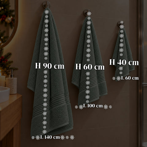 Conjunto de 3 toalhas de banho em 100% algodão – conjunto de banho com toalha de banho de 90x140, toalha de 60x100 e toalha de rosto de 40x60 cm, macias e absorventes, 6 cores