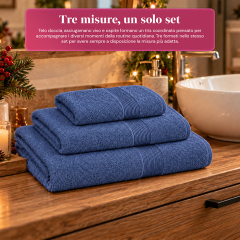 Conjunto de 3 toalhas de banho em 100% algodão – conjunto de banho com toalha de banho de 90x140, toalha de 60x100 e toalha de rosto de 40x60 cm, macias e absorventes, 6 cores