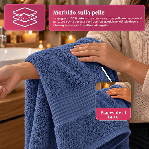 Conjunto de 3 toalhas de banho em 100% algodão – conjunto de banho com toalha de banho de 90x140, toalha de 60x100 e toalha de rosto de 40x60 cm, macias e absorventes, 6 cores