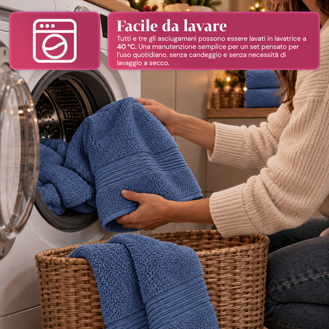 Conjunto de 3 toalhas de banho em 100% algodão – conjunto de banho com toalha de banho de 90x140, toalha de 60x100 e toalha de rosto de 40x60 cm, macias e absorventes, 6 cores