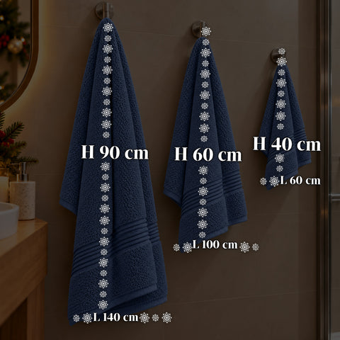 Conjunto de 3 toalhas de banho em 100% algodão – conjunto de banho com toalha de banho de 90x140, toalha de 60x100 e toalha de rosto de 40x60 cm, macias e absorventes, 6 cores