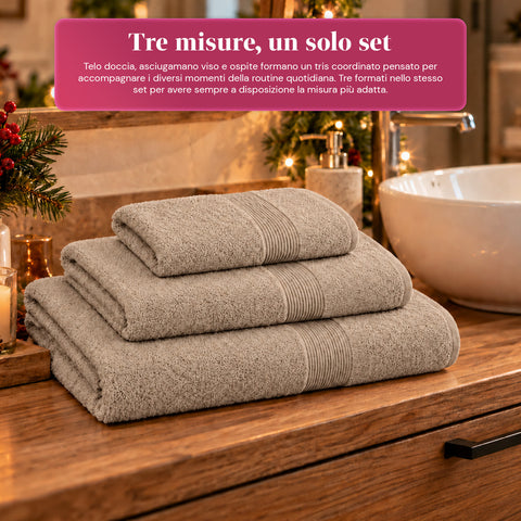Conjunto de 3 toalhas de banho em 100% algodão – conjunto de banho com toalha de banho de 90x140, toalha de 60x100 e toalha de rosto de 40x60 cm, macias e absorventes, 6 cores