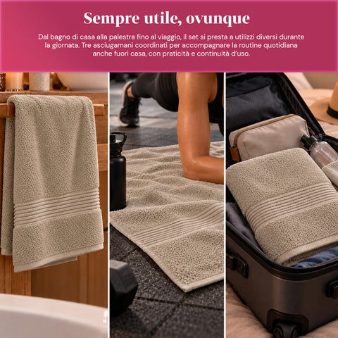 Conjunto de 3 toalhas de banho em 100% algodão – conjunto de banho com toalha de banho de 90x140, toalha de 60x100 e toalha de rosto de 40x60 cm, macias e absorventes, 6 cores