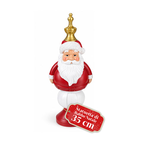 Estatueta de Natal de 35 cm em resina, decoração de Natal com Pai Natal, soldadinho quebra-nozes e ursinho, vermelho ou branco, interior e exterior