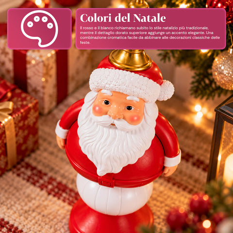 Estatueta de Natal de 35 cm em resina, decoração de Natal com Pai Natal, soldadinho quebra-nozes e ursinho, vermelho ou branco, interior e exterior