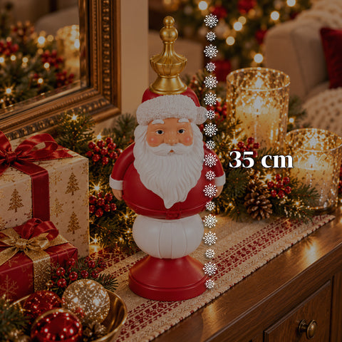 Estatueta de Natal de 35 cm em resina, decoração de Natal com Pai Natal, soldadinho quebra-nozes e ursinho, vermelho ou branco, interior e exterior