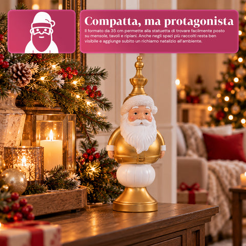 Estatueta de Natal de 35 cm em resina, decoração de Natal com Pai Natal, soldadinho quebra-nozes e ursinho, vermelho ou branco, interior e exterior