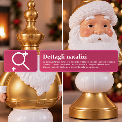 Estatueta de Natal de 35 cm em resina, decoração de Natal com Pai Natal, soldadinho quebra-nozes e ursinho, vermelho ou branco, interior e exterior