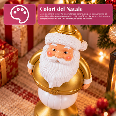 Estatueta de Natal de 35 cm em resina, decoração de Natal com Pai Natal, soldadinho quebra-nozes e ursinho, vermelho ou branco, interior e exterior