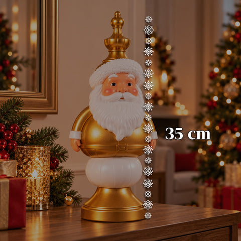 Estatueta de Natal de 35 cm em resina, decoração de Natal com Pai Natal, soldadinho quebra-nozes e ursinho, vermelho ou branco, interior e exterior