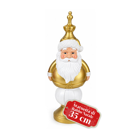 Estatueta de Natal de 35 cm em resina, decoração de Natal com Pai Natal, soldadinho quebra-nozes e ursinho, vermelho ou branco, interior e exterior