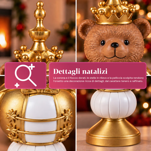 Estatueta de Natal de 35 cm em resina, decoração de Natal com Pai Natal, soldadinho quebra-nozes e ursinho, vermelho ou branco, interior e exterior