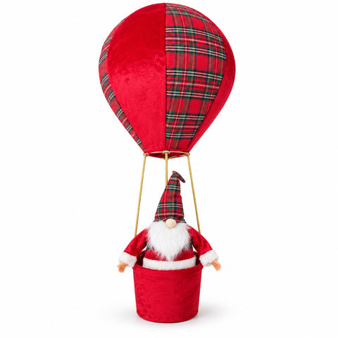 Balão de ar quente natalício com o Pai Natal ou um Gnomo, LED 92 cm