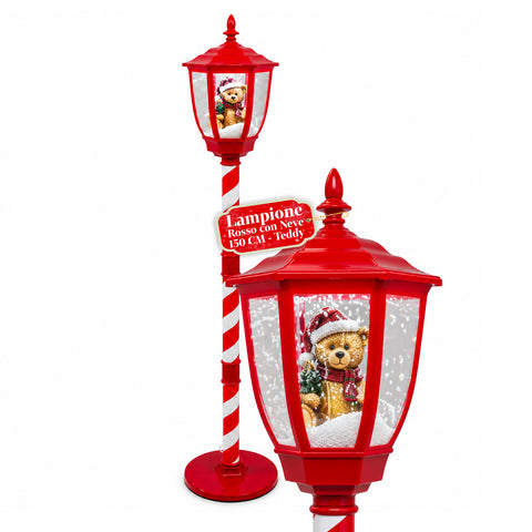 Candeeiro de Natal com neve soprada, música e luzes LED – 4 variantes