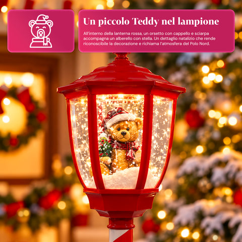 Candeeiro de Natal com neve soprada, música e luzes LED – 4 variantes