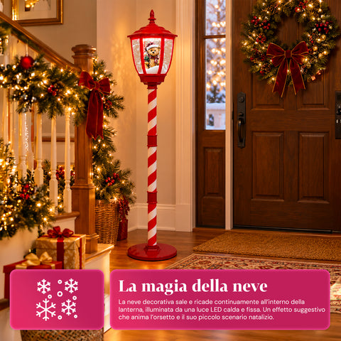 Candeeiro de Natal com neve soprada, música e luzes LED – 4 variantes