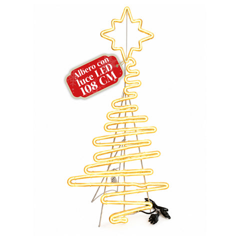 Árvore de Natal luminosa em néon LED 108 cm com estrela, branco quente