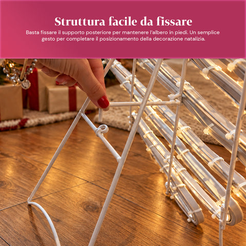 Árvore de Natal luminosa em néon LED 108 cm com estrela, branco quente
