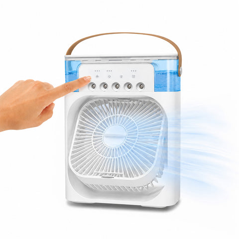 Ventoinha portátil recarregável por USB, com nebulizador, depósito de 600ml e bateria de lítio