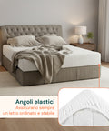Coprimaterasso in Spugna 100% Poliestere – Estensibile e con Angoli Elasticizzati