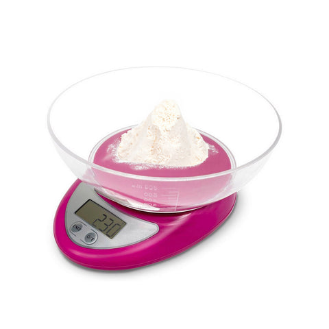 Balança digital de cozinha com taça de plástico de 600 ml