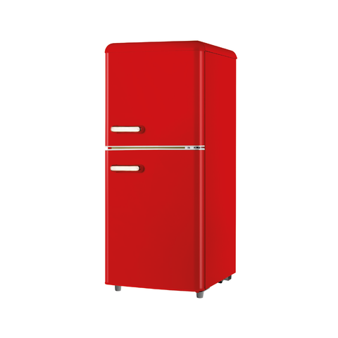 Frigorífico retro de duas portas, 110l, vermelho