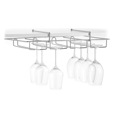 Porta-copos em metal cromado - capacidade para 16 copos, resistente e economizador de espaço