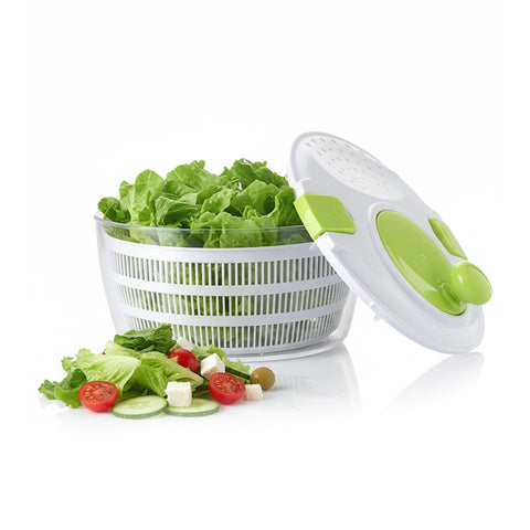Centrifugadora de Salada com Manivela, Taça Transparente e Cesto de 4 Litros