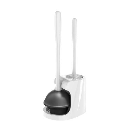 Conjunto WC 3 em 1 com piaçaba, desentupidor e base higiénica economizadora de espaço