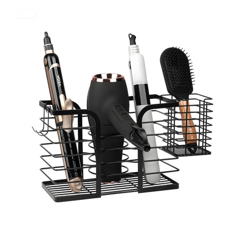 Suporte de parede para secador de cabelo, placas alisadoras e produtos de beleza, sem perfuração