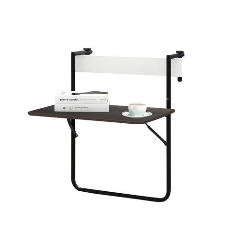 Mesa dobrável de varanda, rebatível, em metal cinzento e multiposições