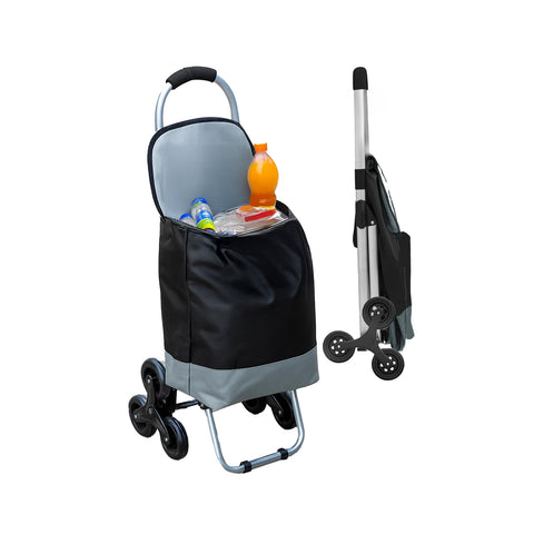 Carrinho de compras impermeável de 3 rodas, em tecido PVC bicolor