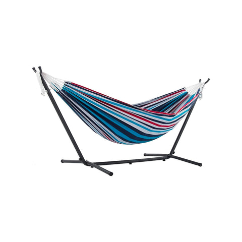 Hamac azul Shades com suporte metálico - relaxe no jardim, festas e eventos