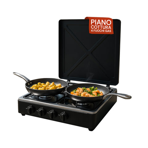 Cozinha de Exterior com Fogão a Gás de 4 Bicos de Alta Eficiência e Fácil Utilização