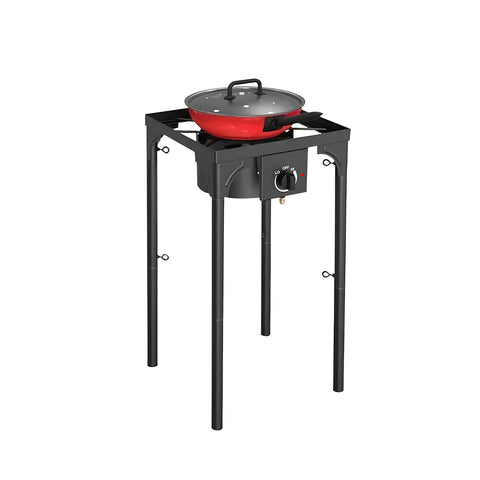 Fogareiro a gás para cozinhar com pernas ajustáveis e ignição piezoelétrica, 4,5 Kw